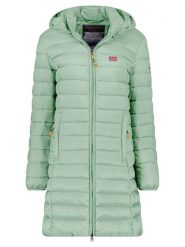 Geographical Norway Płaszcz pikowany "Atikolor" w kolorze miętowym rozmiar: XXL. Zielone płaszcze damskie Geographical Norway, xxl, bez wzorów. Za 153.71 zł.