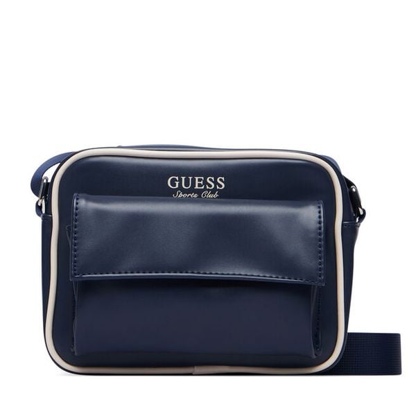 Torebka Guess. Niebieskie listonoszki damskie Guess, z aplikacjami, bez dodatków. Za 294.99 zł.