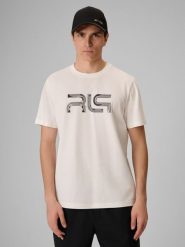 4F T-shirt regular z nadrukiem męski 4F x Robert Lewandowski - biały XL. Białe t-shirty męskie 4f, m, bez wzorów, z bawełny, bez kołnierzyka. Za 79.99 zł.