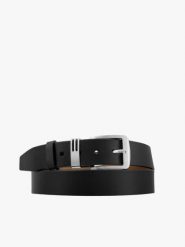 Czarny pasek ze skóry licowej. Czarne paski męskie Brawo sp. z o.o., bez wzorów, z jeansu, eleganckie. Za 129.99 zł.