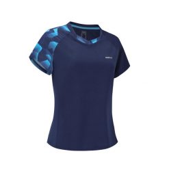Koszulka do badmintona damska Perfly Lite 560. Niebieskie bluzki damskie PERFLY, l, bez wzorów, z elastanu, sportowe, bez kołnierzyka, bez ramiączek. Za 79.99 zł.
