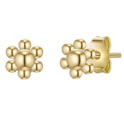 Lulu & Jane Kolczyki Kwiat z Mosiadz w Żółte złoto 1 ct Damski. Żółte kolczyki damskie Lulu & Jane, pozłacane, na sztyftcie. Za 149.99 zł.
