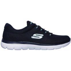 Buty sportowe damskie Skechers Summits-quick Lapse. Niebieskie buty sportowe na co dzień damskie Skechers, bez wzorów, z materiału. Za 490.00 zł.