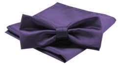 Mucha Męska z Poszetką w Zestawie - Alties - Fioletowa. Fioletowe krawaty i muchy męskie Alties, bez wzorów, eleganckie. Za 54.00 zł.