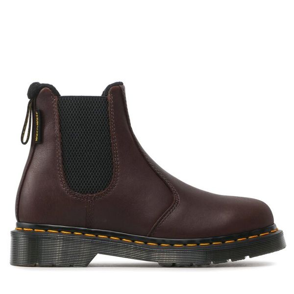 Sztyblety Dr. Martens. Czerwone botki damskie Dr. Martens, bez obcasa, na płaskiej podeszwie, bez zapięcia. Za 789.99 zł.