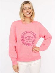 Zwillingsherz Bluza "Wild and Free" w kolorze jasnoróżowym rozmiar: L/XL. Różowe bluzy bez kaptura damskie Zwillingsherz, l. Za 171.28 zł.