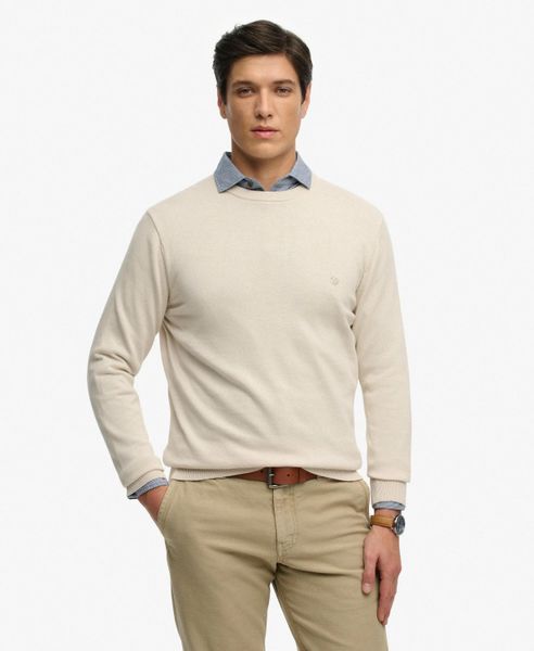 Superdry Sweter Essentials z bawełny organicznej – SAILCLOTH WHITE. Białe swetry męskie Superdry., xl, bez wzorów, z bawełny, bez kołnierzyka. Za 274.75 zł.