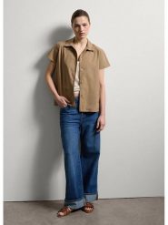 STEFANEL Koszula w kolorze jasnobrązowym rozmiar: L. Brązowe koszule damskie Stefanel, l, bez wzorów, bez kołnierzyka, bez ramiączek. Za 165.99 zł.