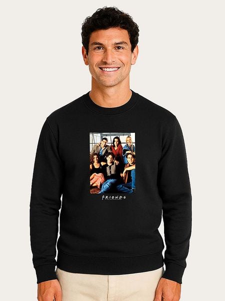 WOOOP Bluza "Friends Official Cast Photo" w kolorze czarnym rozmiar: XL. Czarne bluzy bez kaptura damskie Wooop, xl. Za 108.99 zł.