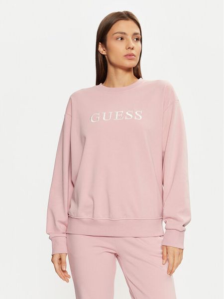 Guess Bluza O5RQ03 KCO31 Różowy Regular Fit. Czerwone bluzy bez kaptura damskie Guess, m, z bawełny. Za 169.99 zł.