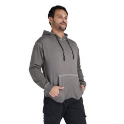 Bluza miękka z bawełna z kaptur na co dzień. Szare bluzy sportowe męskie LEONE 1947 APPAREL, bez wzorów, z bawełny, sportowe, bez kołnierzyka, bez ramiączek. W wyprzedaży za 157.01 zł.