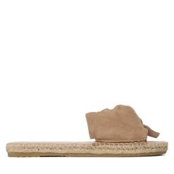 Klapki Manebi. Brązowe klapki damskie Manebi, bez wzorów, bez obcasa. Za 359.99 zł.
