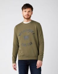 WRANGLER CREW SWEAT MĘSKA BLUZA KLASYCZNA IVY GREEN W6M8HYXIX 112141493. Zielone bluzy bez kaptura męskie Wrangler, m. Za 149.99 zł.