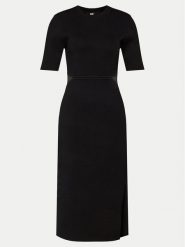 DKNY Sukienka dzianinowa P4AUAN33 Czarny Slim Fit. Czarne sukienki damskie DKNY, xs, bez wzorów, z dzianiny, bez kołnierzyka, bez ramiączek. Za 1,139.00 zł.