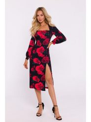 Made of emotion Sukienka w kolorze czerwono-czarnym rozmiar: M. Czarne sukienki damskie Made Of Emotion, m, bez wzorów, bez kołnierzyka, bez ramiączek, midi. Za 267.95 zł.