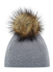 Eisbär Czapka "Nalin Lux Crystal" w kolorze szaro-jasnobrązowym rozmiar: onesize. Szare czapki zimowe damskie Eisbar, z wełny. Za 149.31 zł.