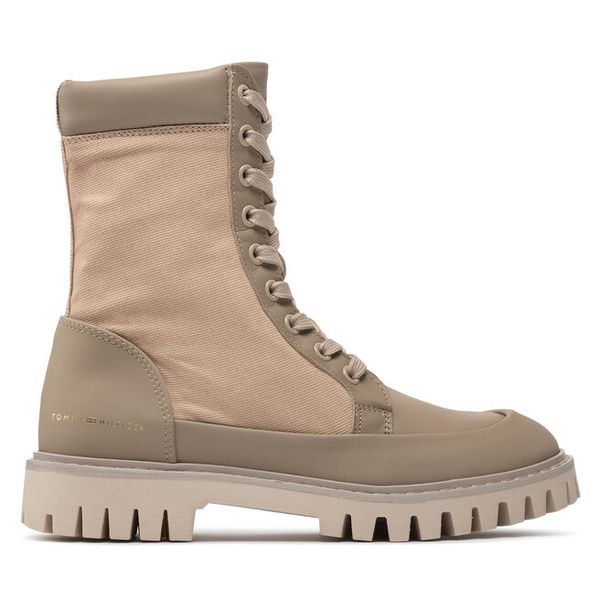 Trapery Tommy Hilfiger. Brązowe trapery damskie Tommy Hilfiger, bez obcasa. Za 369.99 zł.