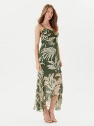 Guess Sukienka letnia W5YK64 WCWF2 Zielony Regular Fit. Zielone sukienki damskie Guess, na lato, z aplikacjami, z syntetyku, bez kołnierzyka, bez ramiączek. Za 479.99 zł.