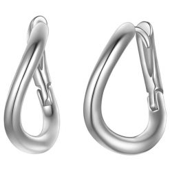 Yokoamii Kolczyki z Mosiadz w Srebrny Kolczyki koła 1 ct Damski. Szare kolczyki damskie Yokoamii, srebrne. Za 139.99 zł.