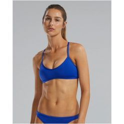 Góra bikini TYR Solid trinity top. Niebieskie bikini damskie TYR, bez wzorów. Za 149.99 zł.