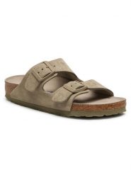 Birkenstock Klapki Arizona BS 1019088 Zielony. Zielone klapki damskie Birkenstock, bez wzorów, ze skóry, bez obcasa. Za 599.99 zł.