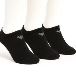 Skarpety stopki Emporio Armani Calza 3-Pack. Czarne skarpetki męskie EMPORIO ARMANI CONNECTED, bez wzorów. Za 79.00 zł.