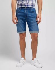 LEE 5 POCKET SHORT MĘSKIE SZORTY KRÓTKIE SPODNIE JEANSOWE WARM 112349234 L73M016079. Niebieskie szorty męskie Wrangler, z bawełny, bez kołnierzyka. Za 169.99 zł.