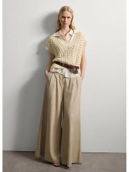 STEFANEL Sweter w kolorze kremowym rozmiar: S. Brązowe swetry klasyczne damskie Stefanel, s, z bawełny, bez kołnierzyka. Za 260.99 zł.