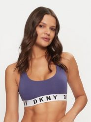 DKNY Biustonosz top DK4519 Niebieski. Niebieskie biustonosze DKNY, m, bez wzorów, z bawełny, bez kołnierzyka. Za 119.99 zł.