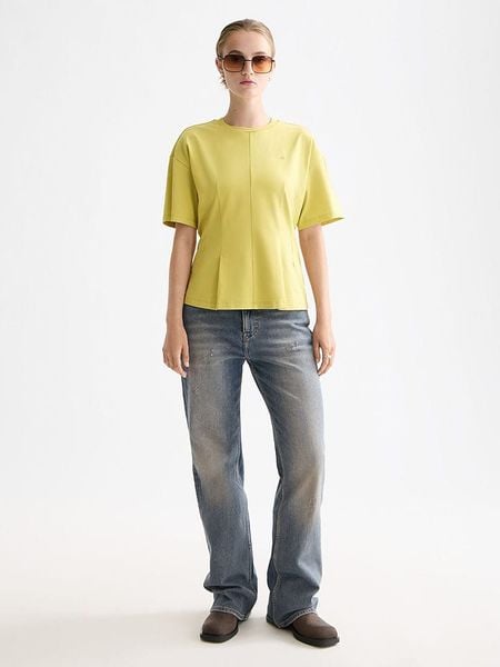 Scotch & Soda Koszulka w kolorze żółtym rozmiar: XL. Żółte bluzki damskie Scotch & Soda, xl, bez wzorów, bez kołnierzyka, bez ramiączek. Za 139.95 zł.