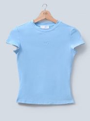 LeGer Koszulka w kolorze błękitnym rozmiar: 42. Niebieskie bluzki damskie LeGer, bez wzorów, bez kołnierzyka. Za 96.14 zł.