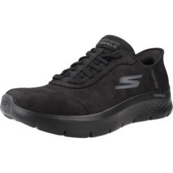 Buty SKECHERS GO WALK FLEX - MALI SLIP-INS Czarny. Czarne trampki i tenisówki damskie Skechers, bez wzorów, z tkaniny. Za 404.23 zł.