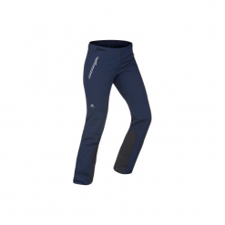 Spodnie turystyczne SH900 warm damskie. Niebieskie spodnie materiałowe damskie QUECHUA, bez wzorów, z elastanu. Za 199.99 zł.