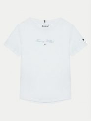 Tommy Hilfiger T-Shirt KG0KG08298 M Biały Regular Fit. Białe koszulki dziewczęce Tommy Hilfiger, m, bez wzorów, z bawełny, bez ramiączek. Za 69.99 zł.