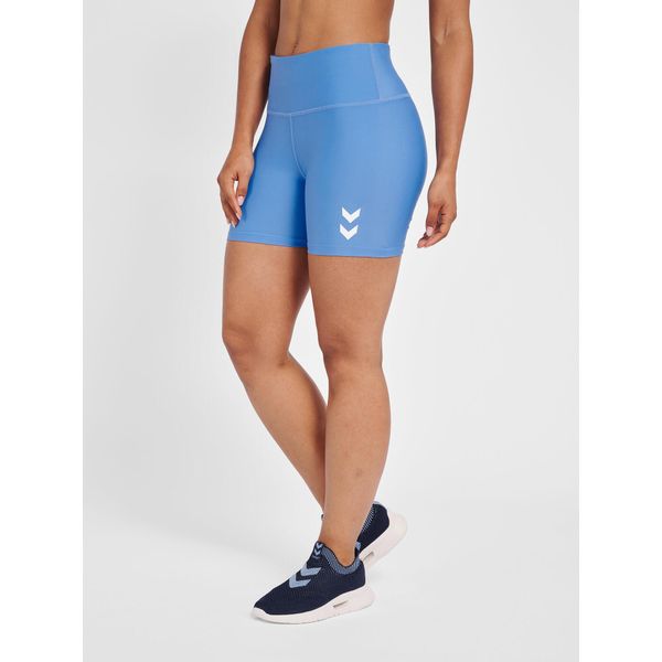 Damskie wysokie szorty Hummel TE Tola. Niebieskie spodenki sportowe damskie HUMMEL, xl, z bawełny, na fitness i siłownię. W wyprzedaży za 88.30 zł.