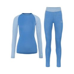 Zestaw legginsów i koszulki z długim rękawem dla kobiet Kari Traa Kaia. Niebieskie t-shirty damskie Kari Traa, l, bez wzorów, z dresówki, bez kołnierzyka. Za 590.50 zł.