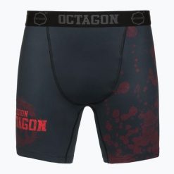 Spodenki treningowe męskie Octagon Legion Grunge. Czarne szorty męskie OCTAGON, z elastanu, bez kołnierzyka. Za 149.99 zł.