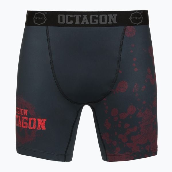 Spodenki treningowe męskie Octagon Legion Grunge. Czarne szorty męskie OCTAGON, z elastanu, bez kołnierzyka. Za 149.99 zł.