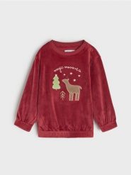 Bluza - czerwony. Czerwone bluzy i bluzki niemowlęce Sinsay, bez wzorów, z materiału, bez ramiączek, długie, bez kaptura. Za 19.99 zł.