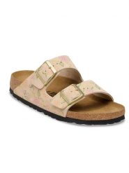 Birkenstock Skórzane klapki "Arizona" w kolorze jasnoróżowym rozmiar: 40. Czerwone klapki damskie Birkenstock, bez wzorów, ze skóry, bez obcasa. Za 404.95 zł.