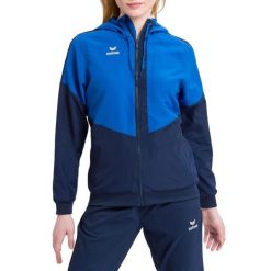 Damska kurtka z kapturem Erima Tracktop Squad. Niebieskie kurtki damskie Erima, xs, bez wzorów, z kapturem. Za 210.90 zł.