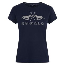 Damska koszulka techniczna HV Polo Jazzy. Niebieskie bluzki sportowe damskie HV POLO, bez kołnierzyka, bez ramiączek. Za 248.50 zł.