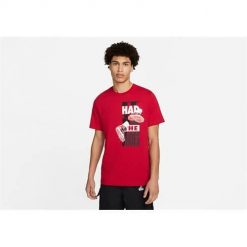 Koszulka treningowa męska Nike Air Jordan The Shoes Crew. Czerwone t-shirty sportowe męskie Nike, m, z bawełny, bez ramiączek, do biegania. Za 248.00 zł.