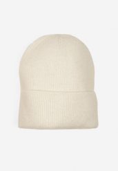 Jasnobeżowa Czapka z Metaliczną Nicią i Wywinięciem Temivra. Brązowe czapki zimowe damskie Renee, z jeansu. Za 34.99 zł.