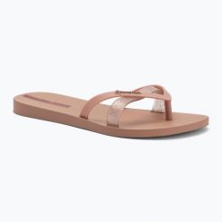 Japonki damskie Ipanema Kirei Chic. Czerwone klapki damskie Ipanema, bez wzorów, z materiału, bez obcasa. Za 69.99 zł.