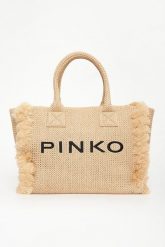 Torebka plażowy shopper z rafii PINKO. Shopper bag damskie Pinko, bez wzorów, bez dodatków. Za 1,059.00 zł.