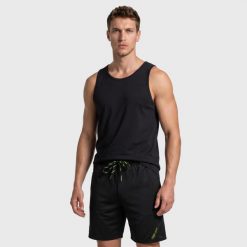 Szorty spodenki sportowe męskie Bermuda. Czarne szorty sportowe męskie Aulp, l, z jersey, do biegania. Za 179.99 zł.