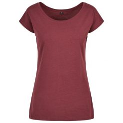 Koszulka Damska Z Szerokim Dekoltem. Zielone bluzki damskie BUILD YOUR BRAND, xl, bez wzorów, sportowe, bez kołnierzyka, bez ramiączek. Za 40.99 zł.