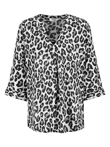 Sublevel Bluzka w kolorze czarno-białym rozmiar: M. Czarne bluzki damskie Sublevel, m, bez wzorów, z wiskozy, bez kołnierzyka, bez ramiączek. Za 82.99 zł.