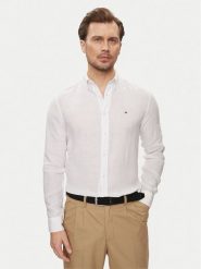 Tommy Hilfiger Koszula MW0MW34602 Biały Regular Fit. Białe koszule męskie Tommy Hilfiger, m, bez wzorów, ze lnu, bez kołnierzyka, bez ramiączek. Za 389.99 zł.